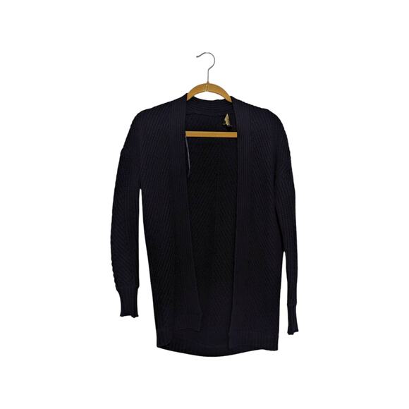 Ted Baker Cashmere Wool Open Knit Cardigan Sweater Womens XSmall Chunky Black - Picture 2 of 6